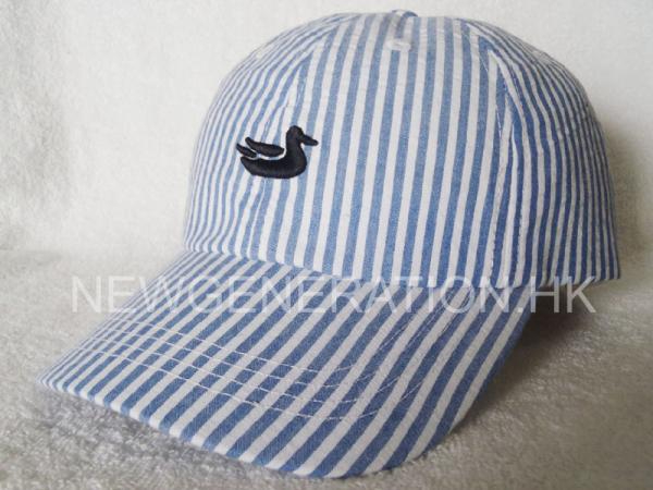 Embroidery Stripe Cotton Unstructured Cap