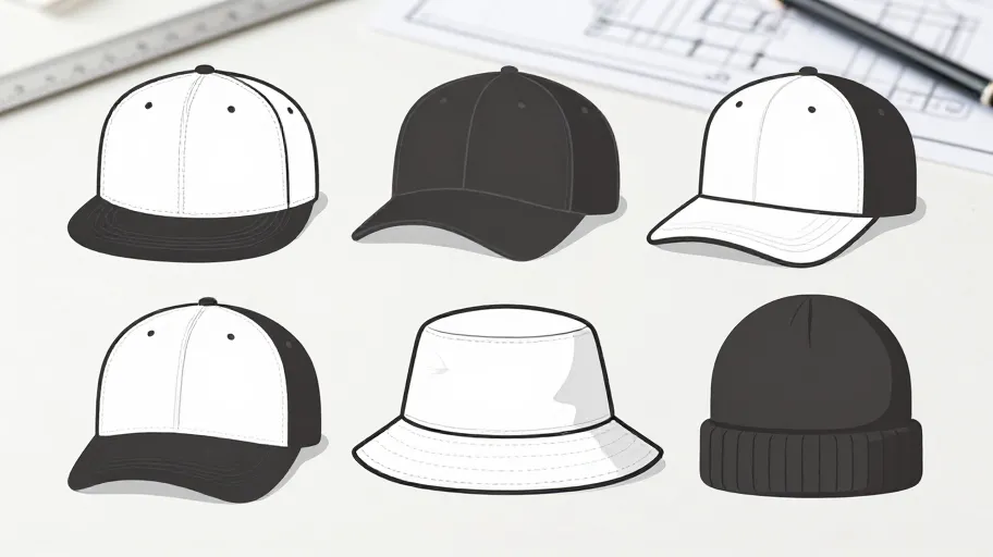 Hat tech pack diagram for cap manufacturers